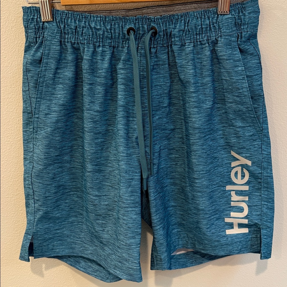 Hurley Teal Drawstring Swim Shorts